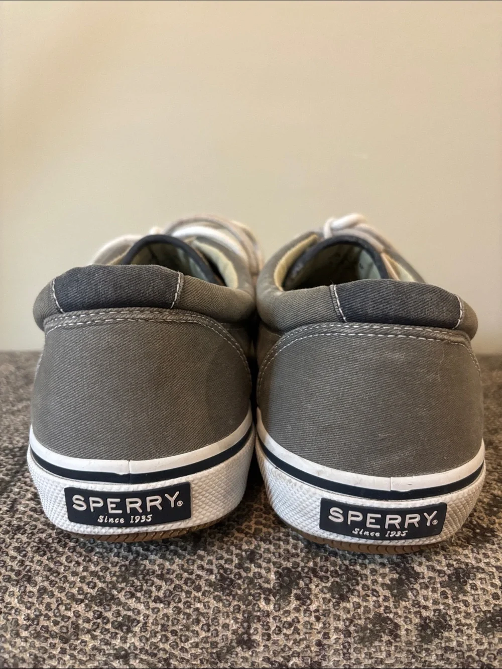 Sperry Top-Sider Men's Halyard CVO Canvas Sneakers Gray Size 11.5 Memory Foam